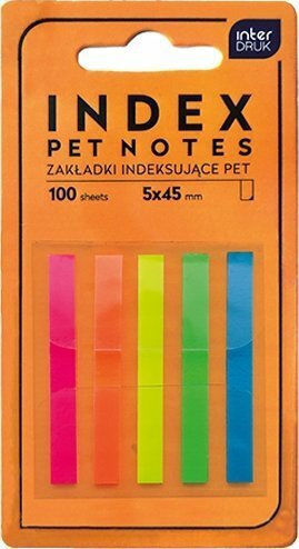 Σελιδοδείκτες Ευρετηρίου Interdruk Pet Notes Neon 45mm 100 Τεμάχια