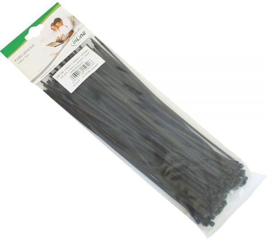 InLine Cable Ties Plastic 300mm x 3.6mm in Black Colour (100 pcs)