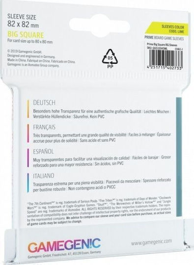 Gamegenic Game Accessory Prime Big Clear Square 82x82mm