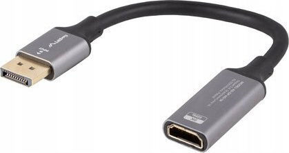 Lanberg Displayport M auf HDMI F 8k Kabeladapter 20cm Silber
