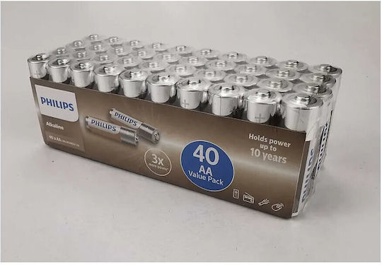 Philips Αλκαλικές Μπαταρίες AA 1.5V 40τμχ