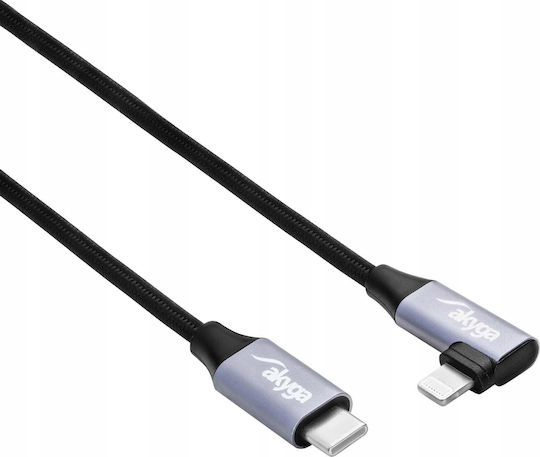 Akyga USB-A to Lightning Cable 30W 0.3m (5901720139696)