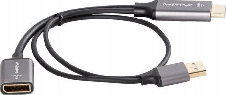 Προσαρμογέας Καλωδίου Lanberg Hdmi M > Displayport F 4k Στο Καλώδιο 20cm Ασημί