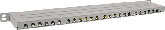 Inline 19" Patch Panel Cat.6a 0.5 U 24-port Dust Protection Grey