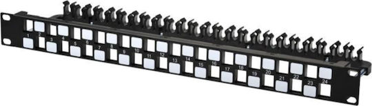 Lanview Patch Panel για Rack 1U 19" 24 Θυρών cat6a