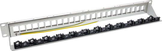 Patch Frame Inline Inline 24-Port Empty Keystone Patch Panel 19" 1U Light Grey RAL7035