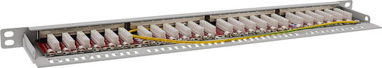 Inline 19" Patch Panel Cat.6a 0.5 U 24-port Dust Protection Grey