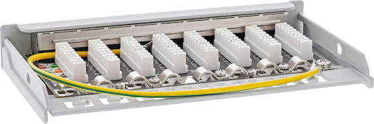 Inline Inline Πίνακας Patch Cat.6a 0.5u 8 Θύρες Τραπέζι Τοίχο Ράγα Προστασία Σκόνη Γκρι