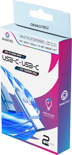 Oniverse USB 2.0 Cable USB-C male - USB-C Μπλε 2m