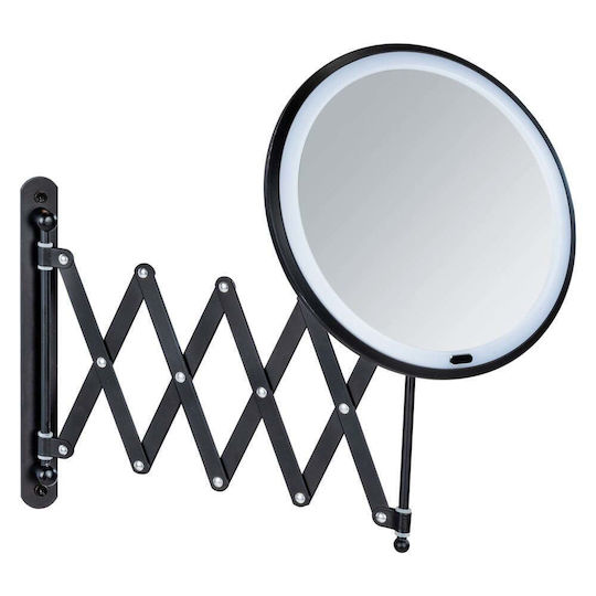 Wenko Makeup Wall Mirror with Light 20x20cm Silver
