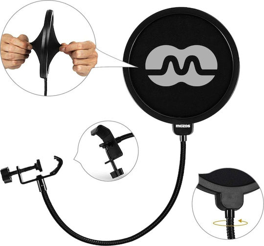 Mozos Mozos Shock Mount for Microphones 48-54mm Shm2 + Microphone Pop Filter Ps-1