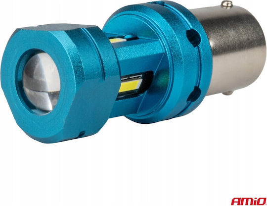 AMiO Λάμπες Αυτοκινήτου BA15S / P21W / R10W / R5W Canbus LED 6000K Ψυχρό Λευκό 12-24V 2τμχ
