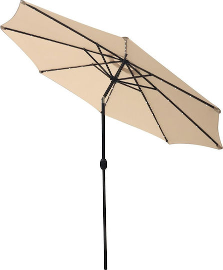 Runder Garten- und Terrassen-Sonnenschirm Kunststoff Beige Φ3m