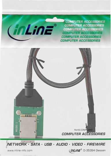 Inline Sas Hd Low Profile Adapter Bracket Ext Sff-8088 To Int Sff-8643 0.5m