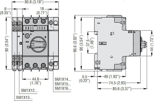 Lovato Electric Τριπολικός Διακόπτης Ράγας 400V 6A