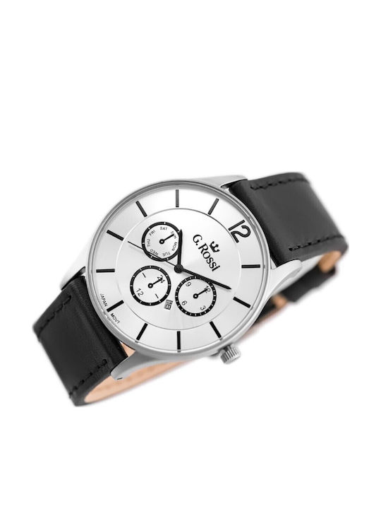 Gino Rossi Γυναικείο Ρολόι 42mm Μπαταρίας με Μαύρο Δερμάτινο Λουράκι