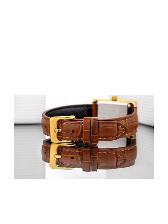 Casio Ceas Dama 27mm Baterie Cu Curea Din Piele Maro