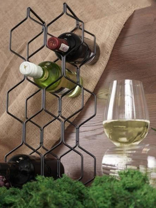 Vilde Free Standing Wine Rack Metallic Black 23x11x48cm