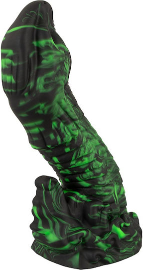 Beasty Cocks Lizard Peak Dildo Glass Dildo With Suction Cup Black 22cm