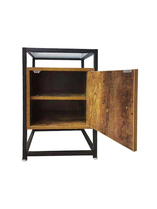 Комод Метален със Стъклената Повърхност Розов 60x40x40см