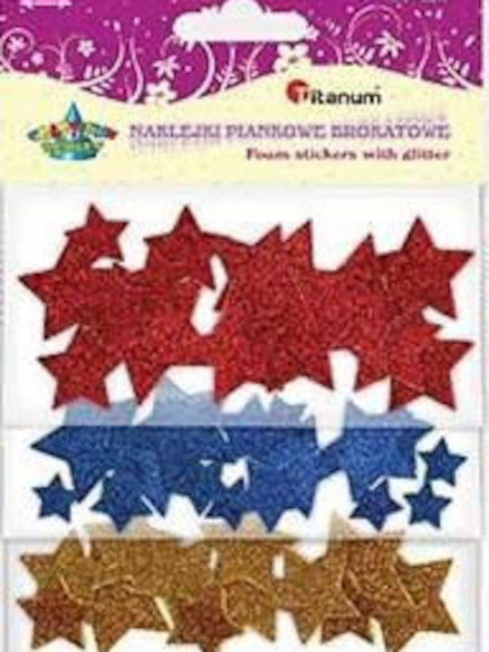 Foam Glitter Stickers Christmas Stars Various Sizes Colors Eb891