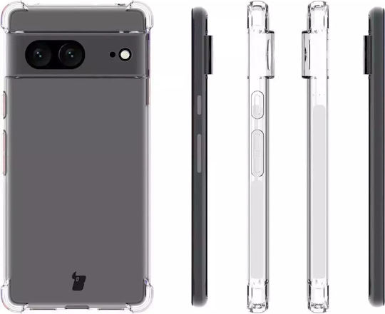 Bizon Clear Pack Case & 2x Screen Glass Umschlag Rückseite Gehärtetes Glas Set mit Glas Transparent (Google Pixel 7)