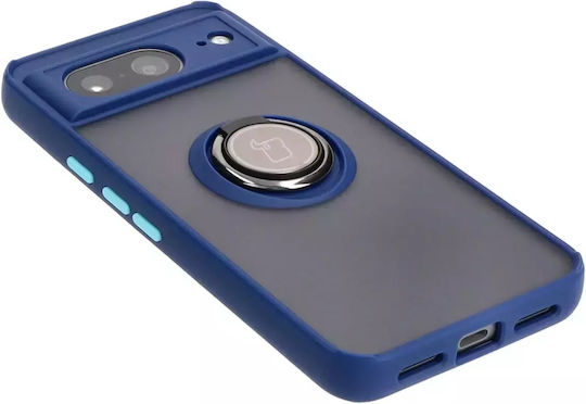 Bizon Hybrid Ring Umschlag Rückseite Silikon / Gehärtetes Glas Marineblau (Google Pixel 8)