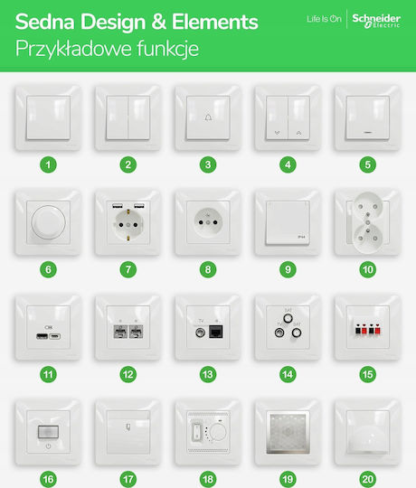 Schneider Electric Sedna Design Двойна Мортис Πρίζα Ρεύματος Бежов 1бр