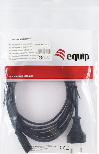 Equip IEC C7 - IEC C7 Kabel 3m Schwarz (112161)