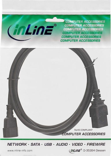 InLine IEC C14 / IEC C19 - IEC C14 / IEC C19 Kabel 0.5m Schwarz