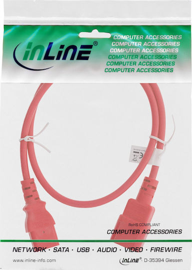 InLine IEC C13 / IEC C14 - IEC C13 / IEC C14 Cable 2m Red