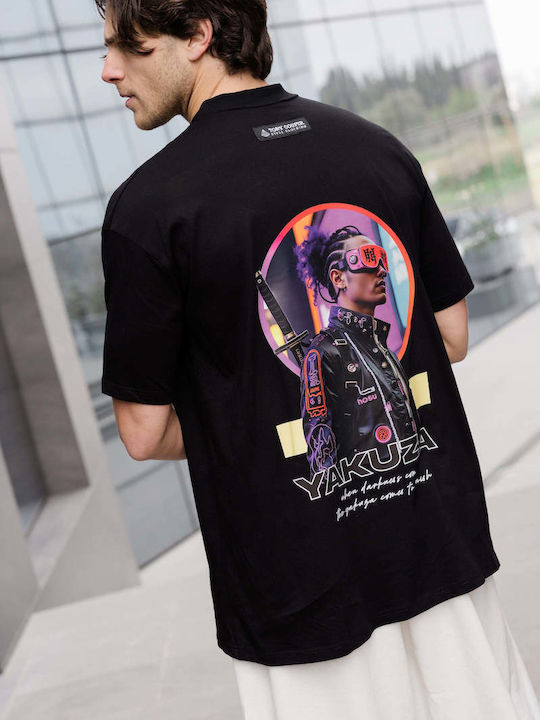 Ανδρική Κοντομάνικη Μπλούζα Tony Couper T25/5 Yakuza Over T-shirt Μαύρο