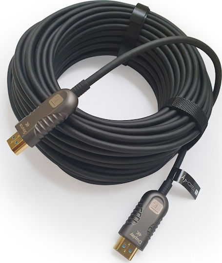 Techly HDMI 2.0 Premium High Speed 4K 60Hz HDR Cable HDMI male - HDMI male 20m Μαύρο