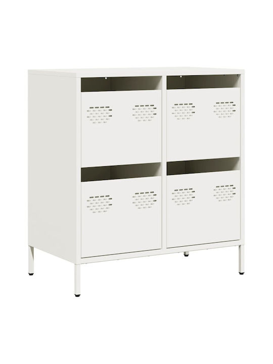 Sideboard made of Metal with Drawers White 68x39x73.5cm