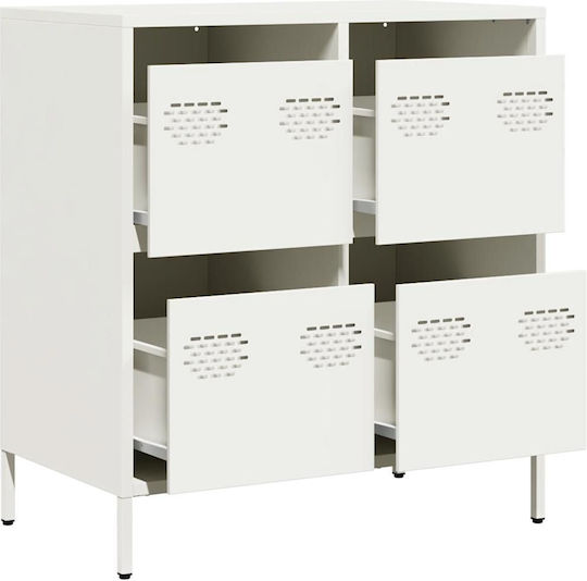 Μπουφές από Μέταλλο με Συρτάρια Λευκό 68x39x73.5cm