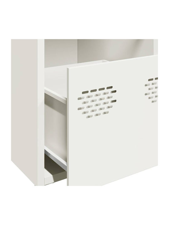 Sideboard made of Metal with Drawers White 68x39x73.5cm