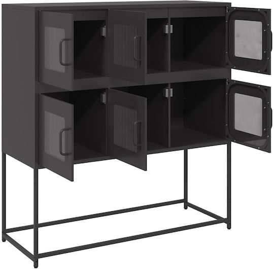 Μπουφές Schrank Black Velvet-Black Metal 100.5x39x107cm