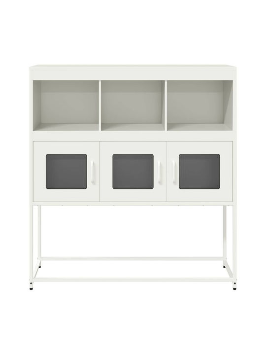 Sideboard Cabinet made of Metal Olive Green 100.5x39x107cm