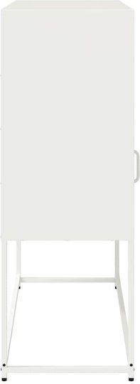 Sideboard Cabinet made of Metal Olive Green 100.5x39x107cm