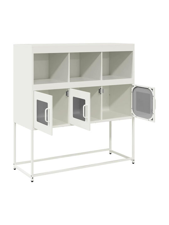 Sideboard Cabinet made of Metal Olive Green 100.5x39x107cm