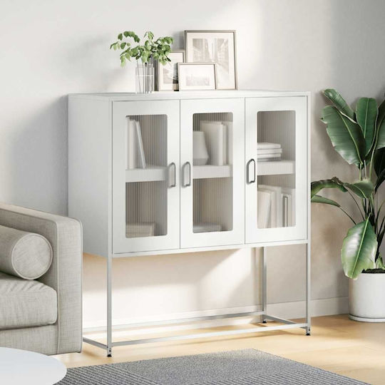 Sideboard made of Metal Olive Green 100.5x39x107cm