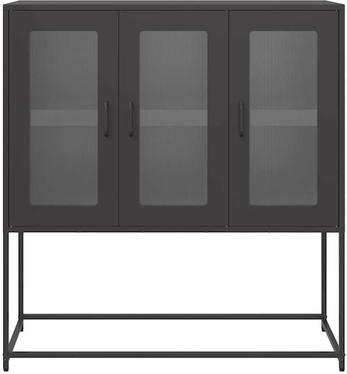 Μπουφές από Μέταλλο Μαύρο 100.5x39x107cm