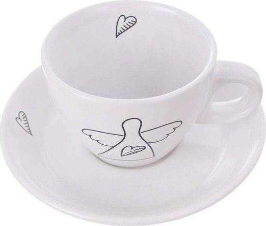Orion Set Tassen Kaffee aus Porzellan Weiß 90ml 2Stück