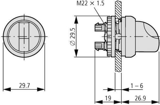 Beleuchteter 3-Positionen-Schalter M22-wrlk3-g Grün 216847