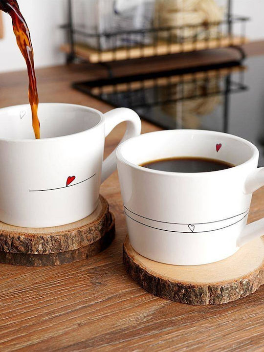 Orion Set of Cups Coffee Ceramic White 200ml 2pcs