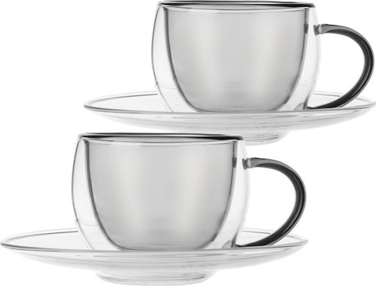 Orion Set Căni Maro Din porțelan Transparente 90ml 2buc