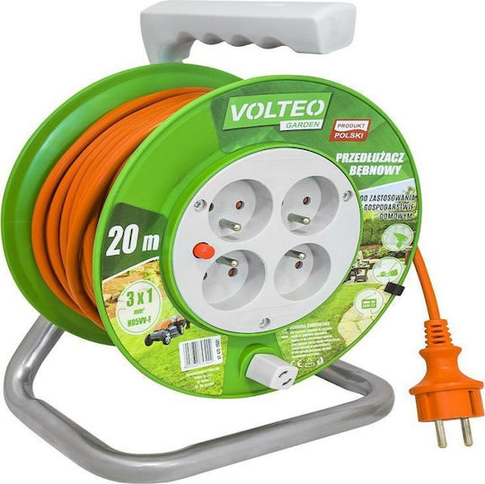 Volteo Extension Reel Cord 20m Orange