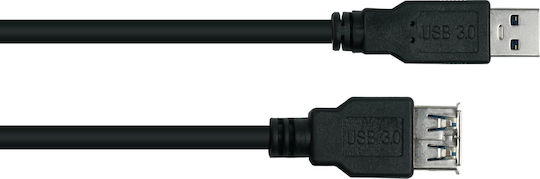 Alcasa Kabelmeister USB3.0 Extension Cable A Male to A Female UL Black 3m