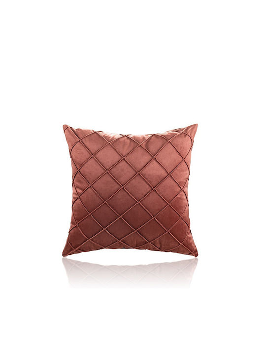 Lenjerii Deosebite Dekorativer Kissenbezug aus Samt Rosa 45x45cm