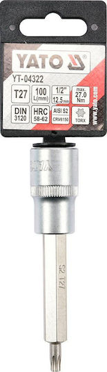 Yato Bit-Stecknuss mit Torx-Bit und Antriebsvierkant 1/2'' Größe T27x100mm 1Stück
